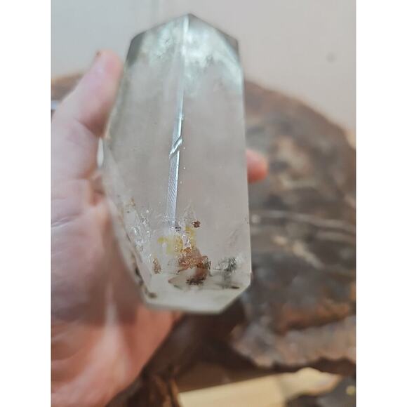 1.73LB Natural Green Ghost Phantom Quartz Crystal Obelisk Wand Point Healing. - Picture 11 of 16